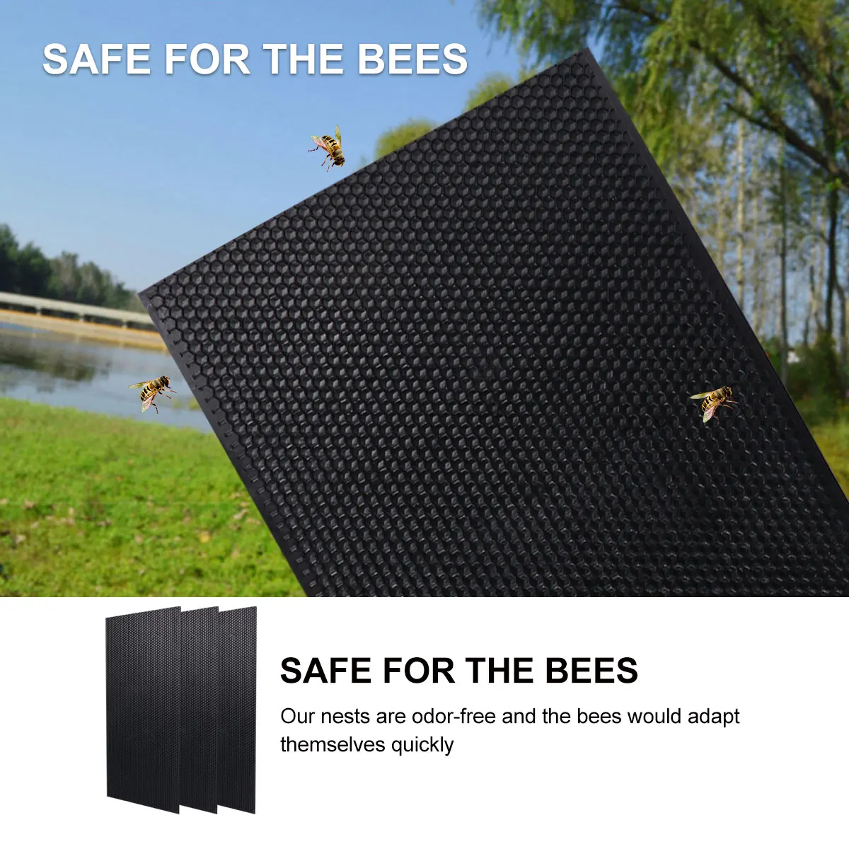 

10 Pcs Plastic Nest Foundation Beekeeping Tools Bees Hive Base Deep Beeswax Flakes