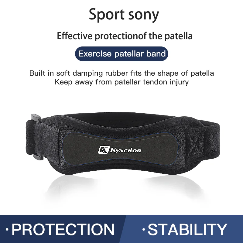 1 Piece Knee Patellar Tendon Knee Support Strape Brace Adjustable Shock Absorption Compression Knee Pad Sleeve for Basketball