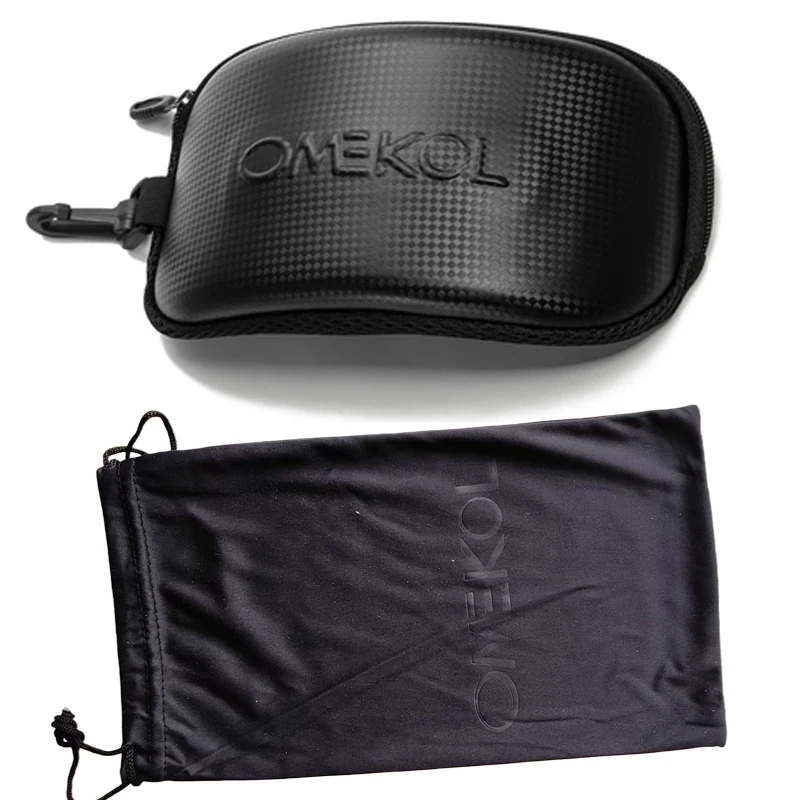 OMEKOL MARKE Große Brillenbox und Tasche Set für Skibrillen, Etui für Wander- und Motorradbrillen, für Outdoor-Sport und Motocross-Brillen