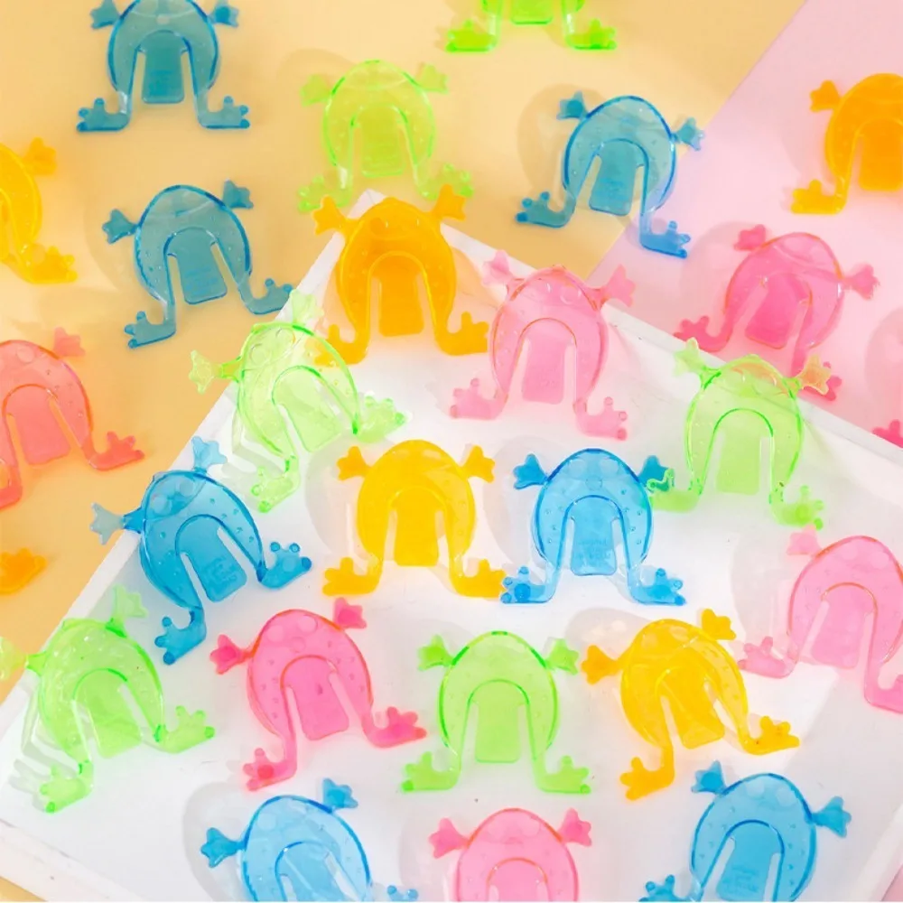 Grenouille sautante en plastique transparente/solide, jouets amusants aléatoires, jouets grenouille rebondissante
