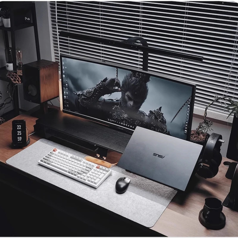 Modular Monitor Stand Black Walnut Wood Desktop Riser Rack Ergonomic Screen Heightend Holder Esports Room Office Desk Organizer
