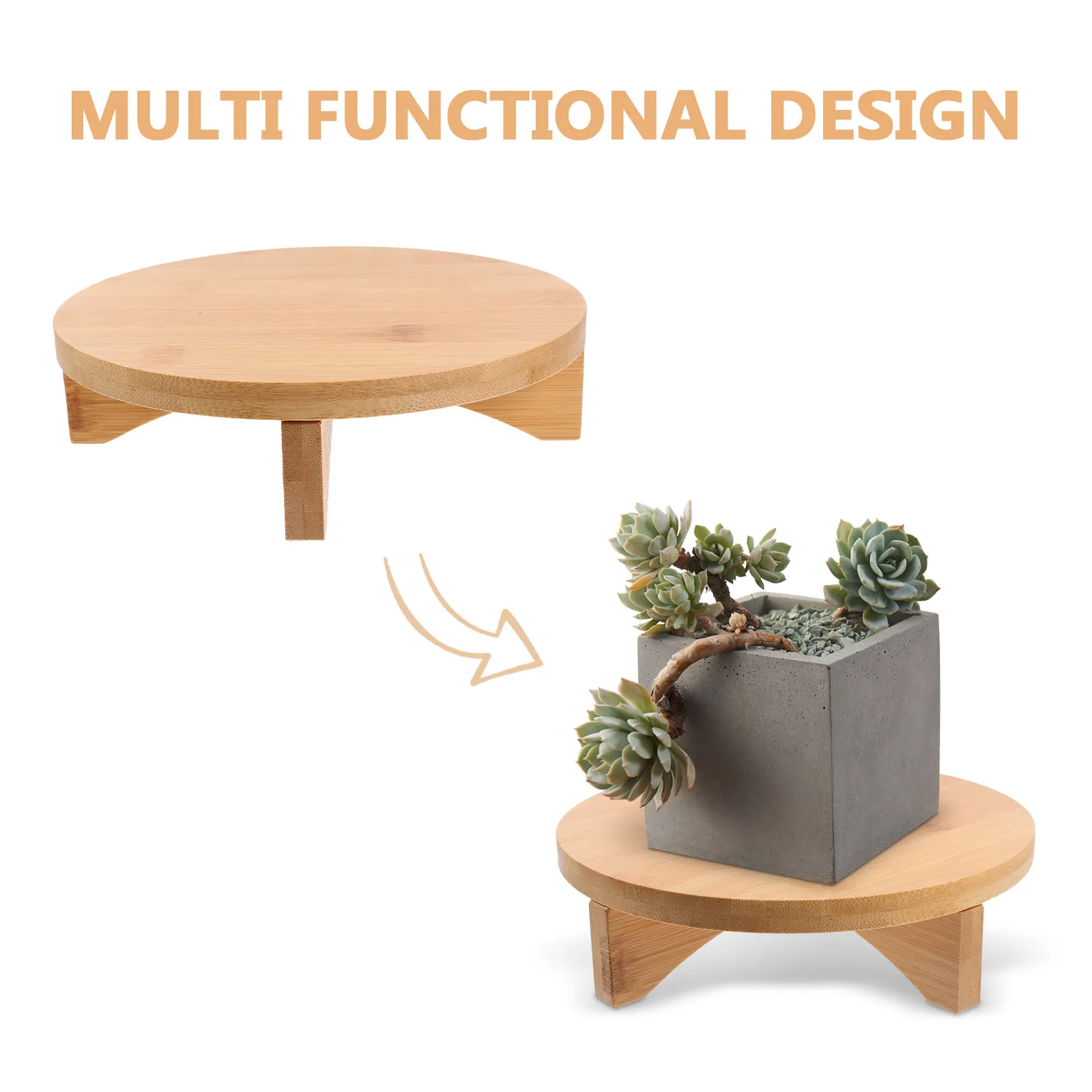 Indoor Wooden Plant Stand Solid Wood Construction Small Plant Shelf Bonsai Succulents Potted Plants Desktop Balcony Living Room