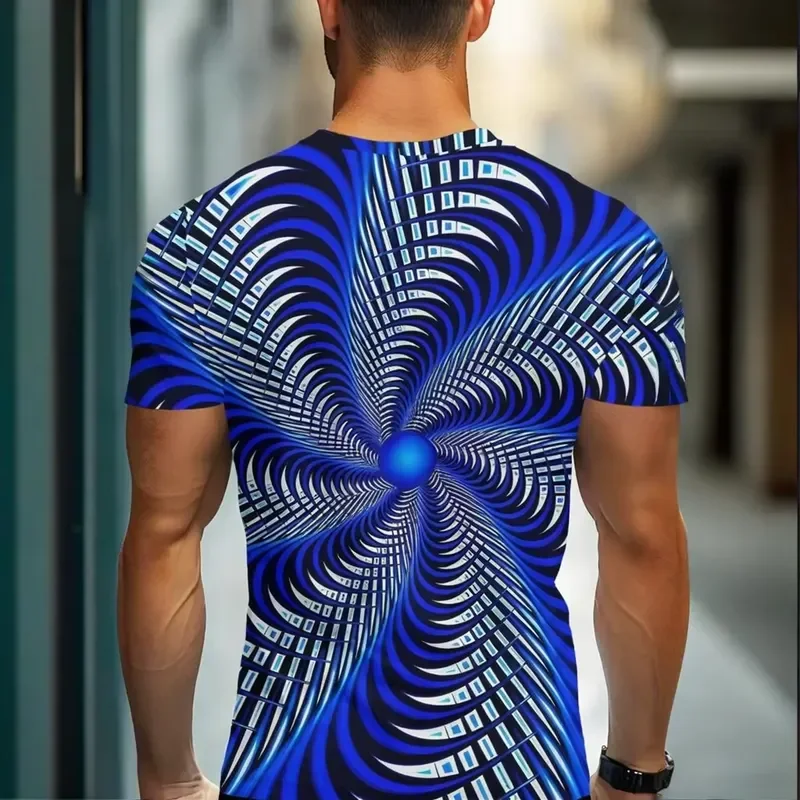 2026 Men's 3D Digital Print T Shirt Crew Neck Short Sleeve Casual Top Breathable Cool Feel Fabric Tagless Skin Friendly
