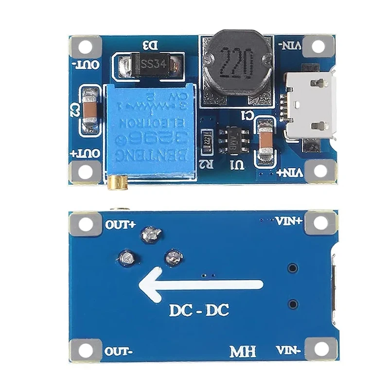 1-5PCS Mt3608 Micro DC-DC Boost Converter 2A ปรับ Step Up โมดูลแรงดันไฟฟ้า 2 V-24 V ถึง 5/9/12/28V สําหรับ Arduino