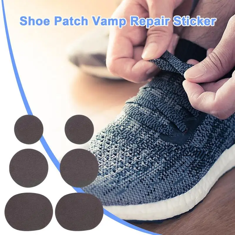 6 Stuks Zwarte Reparatie Patch Voor Sportschoenen Vamp Zelfklevende Patches Schoenen Gat Patch Voor Doek Lederen Schoenen Gesplitst Genaaid Patch