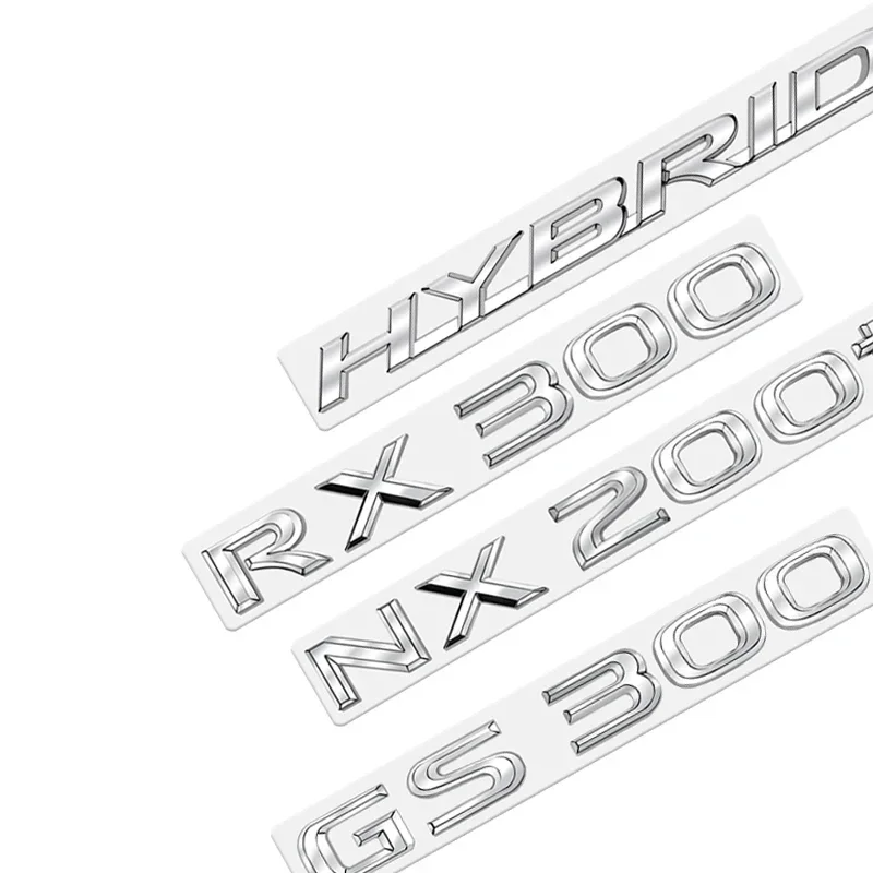 Metal Emblem Car Sticker Badge Decal Body Trunk Decor for Lexus Hybrid GS300 GS430 GS460 GX400 NX300 RX300 Chrome Silver