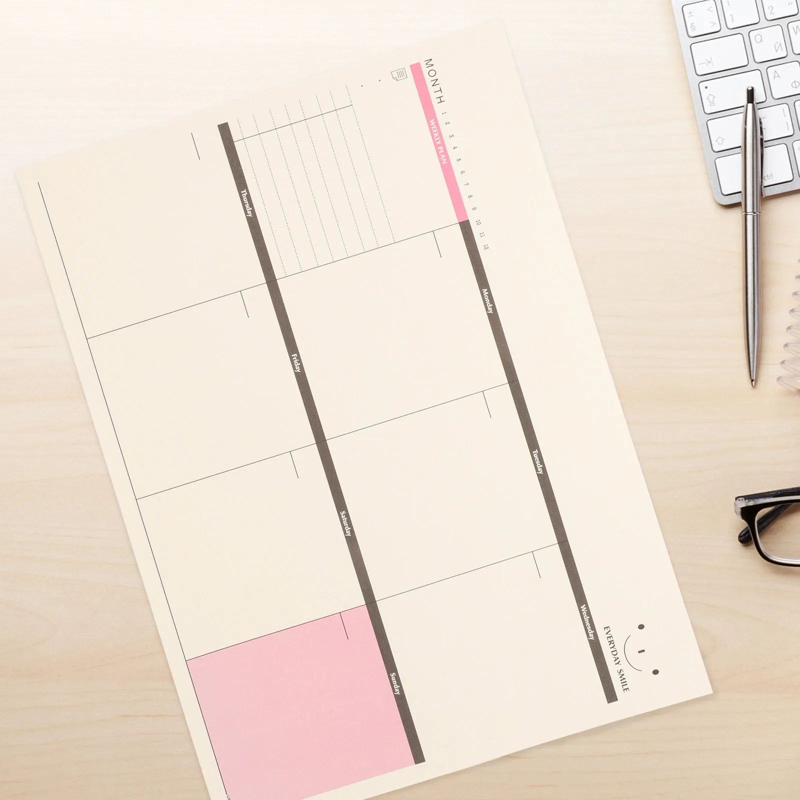 

A4 Weekly Schedule Planner Desktop Pad Tearing to Do List Organizer Memo School Office Supplies Desk Weekly Pad