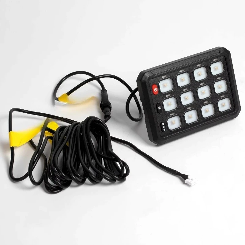 12-Way Switch Panel P1B RGB LED Touch Control Box 1920W High Power Relay System with 4 Modes for Trucks, Boats, RVs