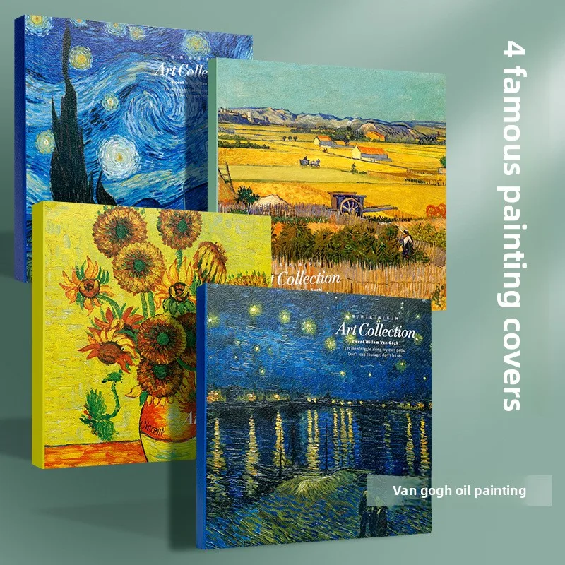 2026 New Van Gogh Oil Painting Style Creative Sketchbook 20k Student Blank Drawing Book Art Hand-painted Sketchbook