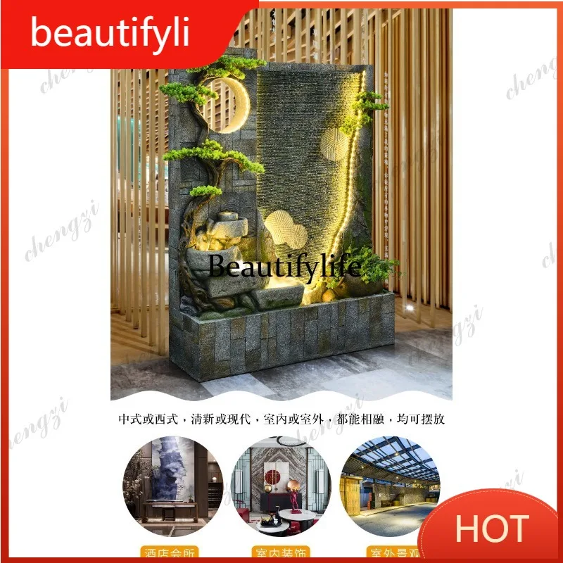 A139 Water curtain wall, running water screen  landscape circulation water feature, floor-to-ceiling fountain decorative ornamen