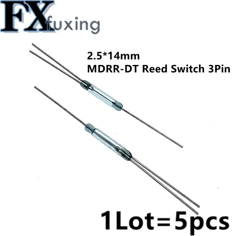 MDRR-DT Reed Switch 3Pin Magnetic Switch 2.5*14mm Normally Open Normally Closed Conversion 2.5X14MM NO NC Conversion For Sensors