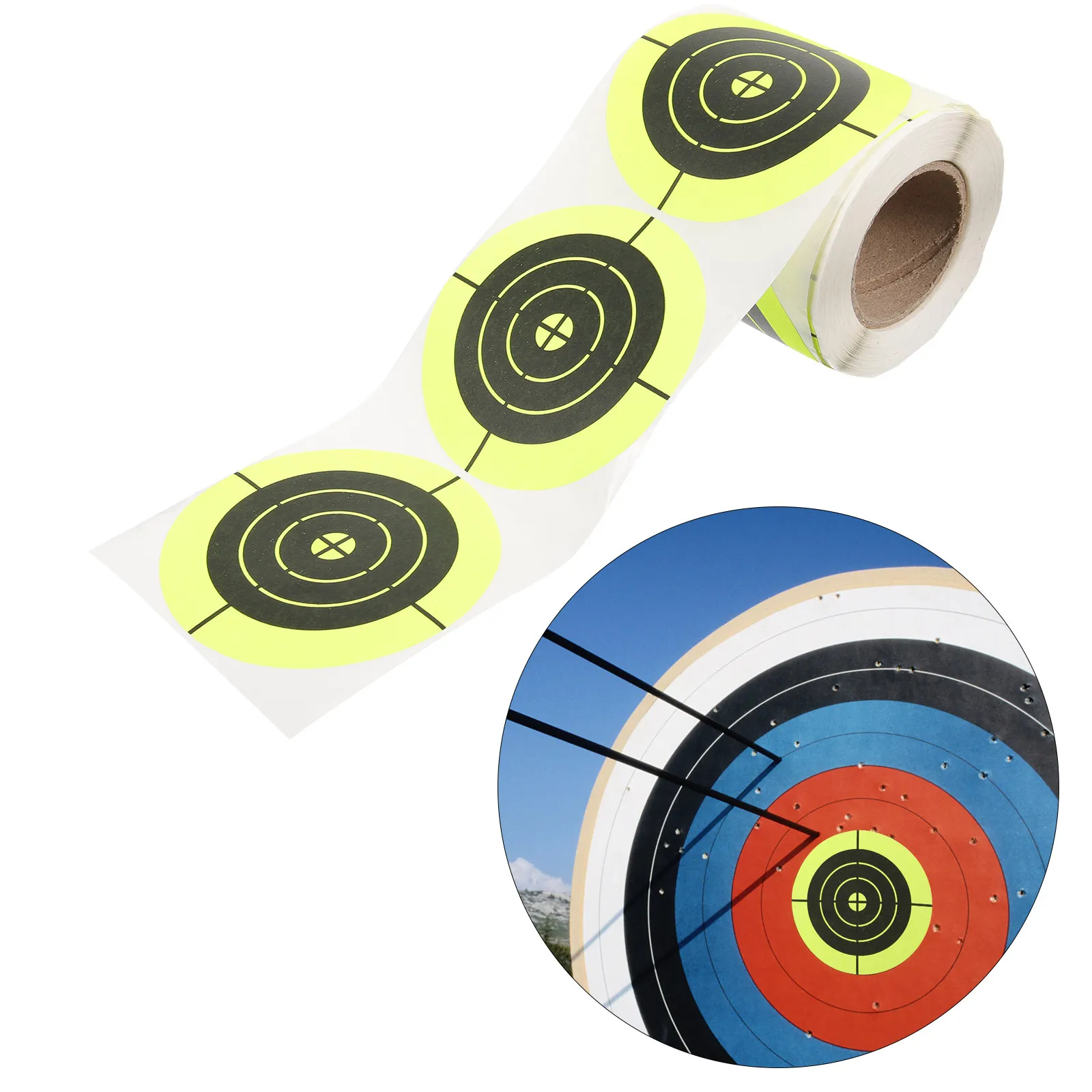 1 Roll Shooting Target Spot Paper Adhesive Fluorescent Stickers for Practice Range Splatter Targets Sports Labels