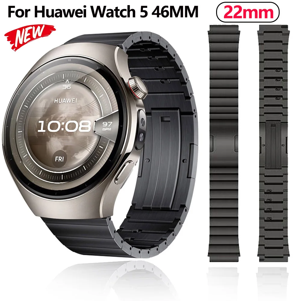 

Quick-release Titanium Strap for 22mm Huawei Watch 5/GT5 Pro/GT5 4 46mm Metal Wristband for Garmin Forerunner 970 570 965 Strap