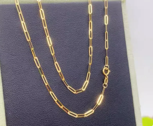 

100% real gold 18k necklaces gold chain necklace for women 45cm birthday gift