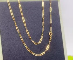 100% real gold 18k necklaces karat gold chain necklace for women 45cm birthday gift 14k long o shape chains