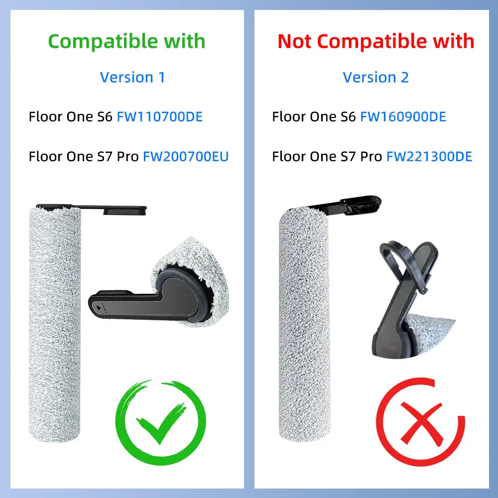 Filtro de escova de rolo macio hepa, adequado para tineco floor one s7 pro/floor one s6, acessórios de limpeza a seco e molhado, peças de reposição