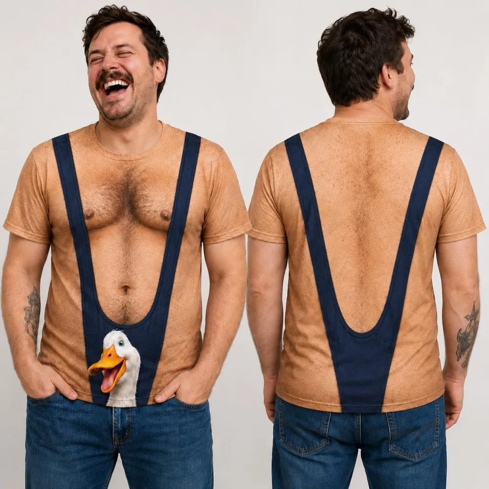 Lustiges 3D-gedrucktes Kurzarm-T-Shirt mit Muskel-Imitation für Herren, lässiger Stil, geeignet für Partys, Rollenspiele und Kostümbälle. – Detail 5
