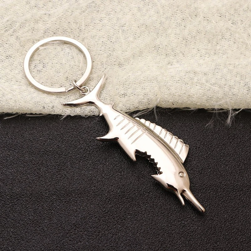 

50pcs Shark Keychain Bottle Opener Fish Beer Bottle Opener Keychain Charms For Bag Keys Car Keys Accessories