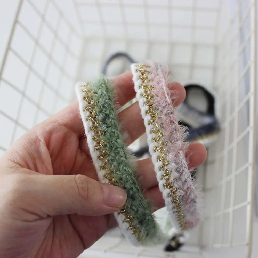 1 Yard Furry Woven Trim Soft Golden Braid Webbing Jacquard Rope  Jacket Lace Sewing Accessory for Garment DIY vintage
