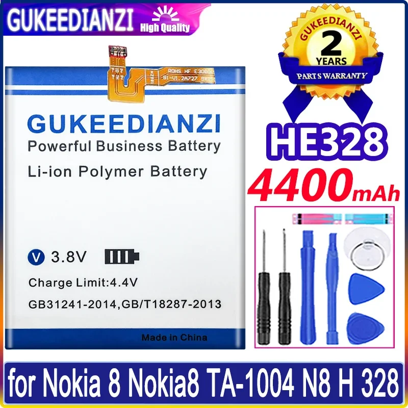 New High Quality 4400mAh HE328 HE 328 Battery for Nokia 8 Nokia8 TA-1004 TA-1012 TA-1052 Batteria + Free Tools