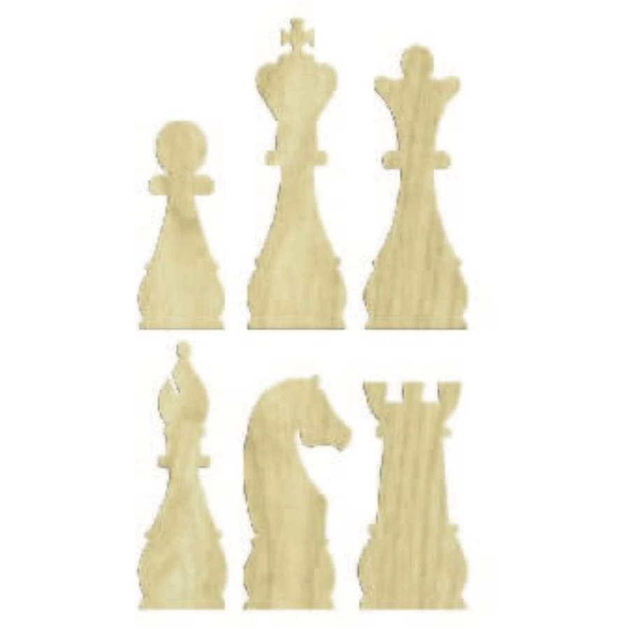 KD185 Chess 6lı Set Wooden Package Ornament, Hobby Wood Ornament