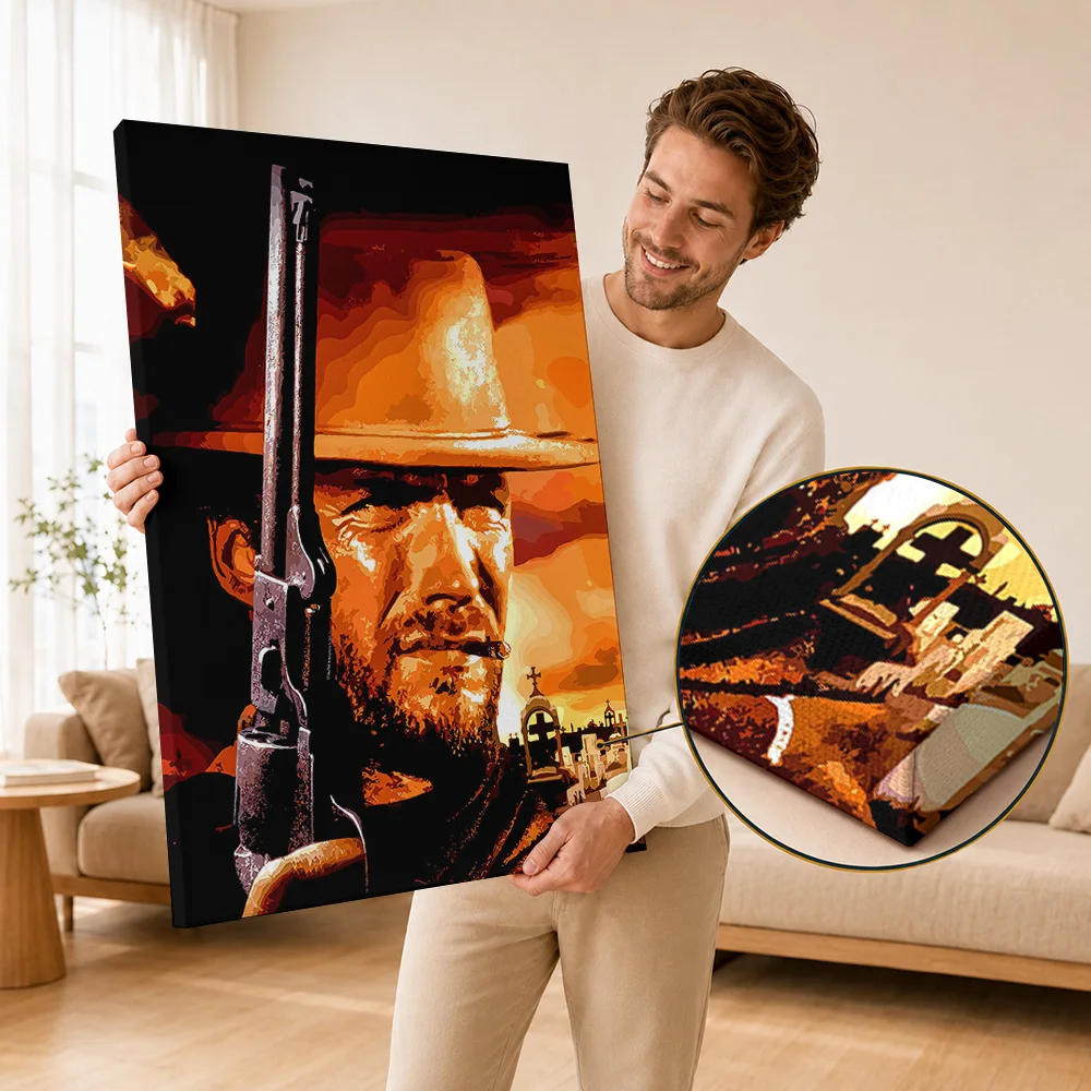 Clint Eastwood Canvas Painting Posters Timeless Cinema Design Wall Decor With Personalized Photo For Home Theater Ideal Fan Gift
