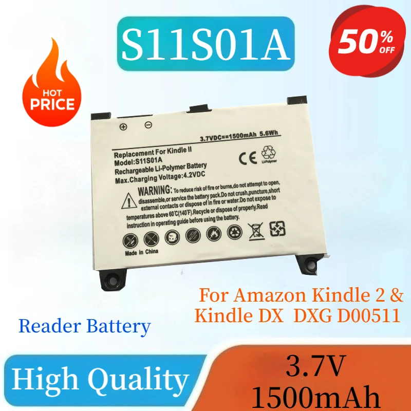 

New 3.7V 1500mAh Battery For Amazon Kindle 2 & Kindle DX DXG D00511 170-1012-00 D00701 D00801 S11S01B Rechargeable Battery