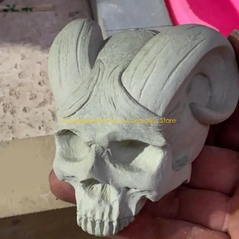 

31KD Devil Horns Skull 3D Candle Soap Mould DIY Candle Epoxy Mold Handmade Candles Aroma Wax Soap Molds for Decoration