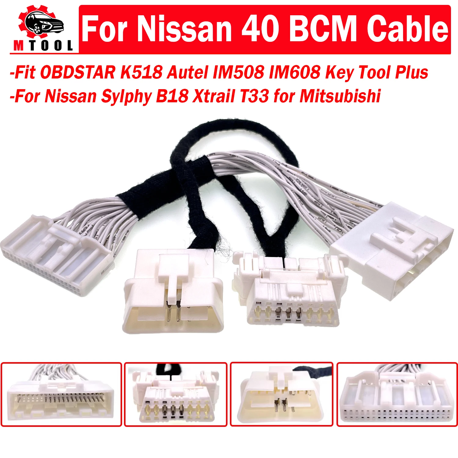 

40Pin BCM 4A Smart Key Cable For Nissan For Sylphy B18 Xtrail T33 Mitsubishi fit OBDSTAR Autel IM508 IM608 K518 Key Tool Plus