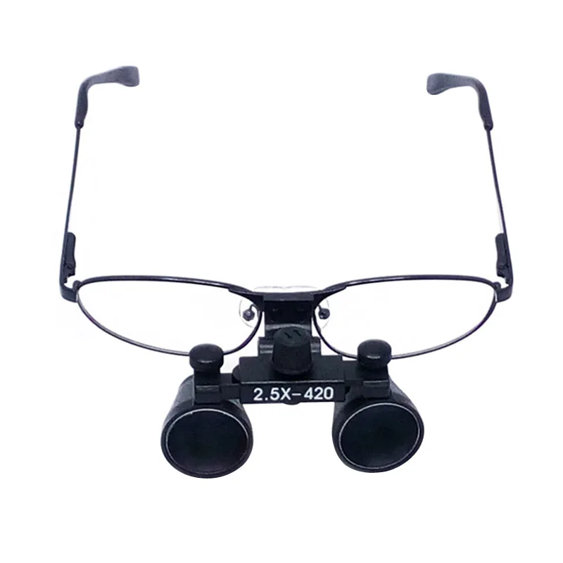 2.5X Surgrey Magnifying Lens Medical Dental Loupe Metal Frame Optical Changeable Nearsighted Glass Dentist Surgical Magnifier