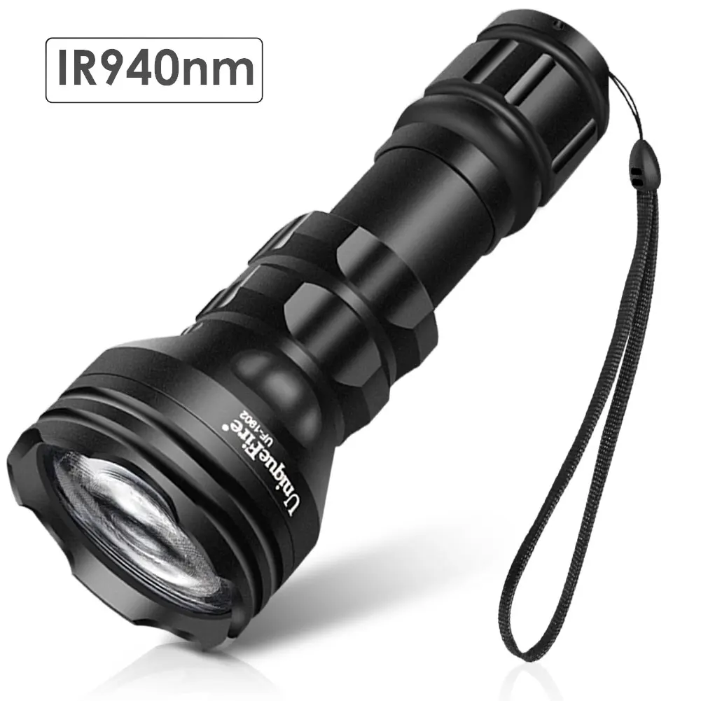 UniqueFire IR 940nm Flashlight Night Vision 3Modes Adjustable Zoom Torch 18650 Battery IPX65 Waterproof for Outdoor Hunting