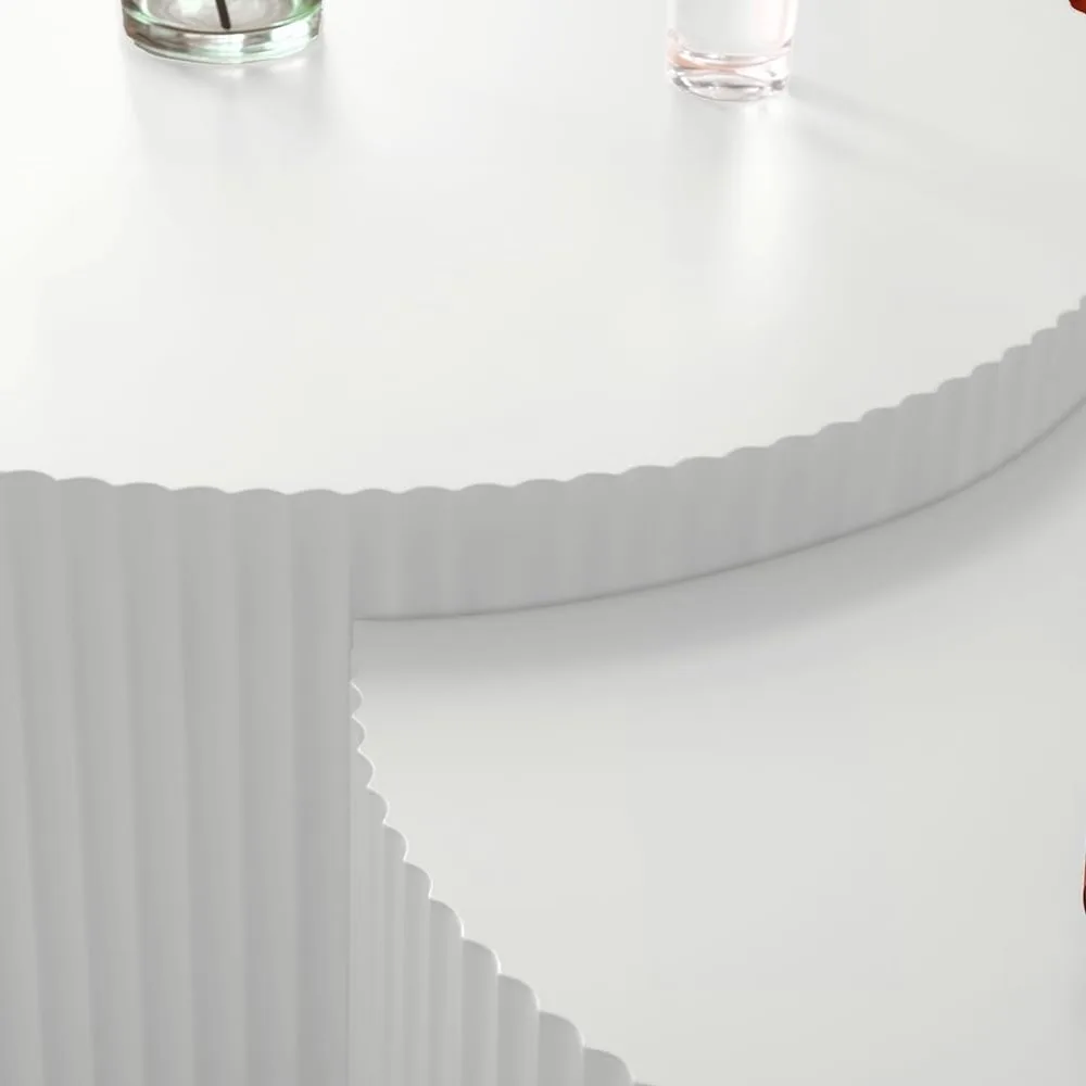 طاولات القهوة المتداخلة البيضاء الحديثة - مجموعة فريدة من نوعها مكونة من قطعتين للمساحات الصغيرة وغرفة المعيشة #5