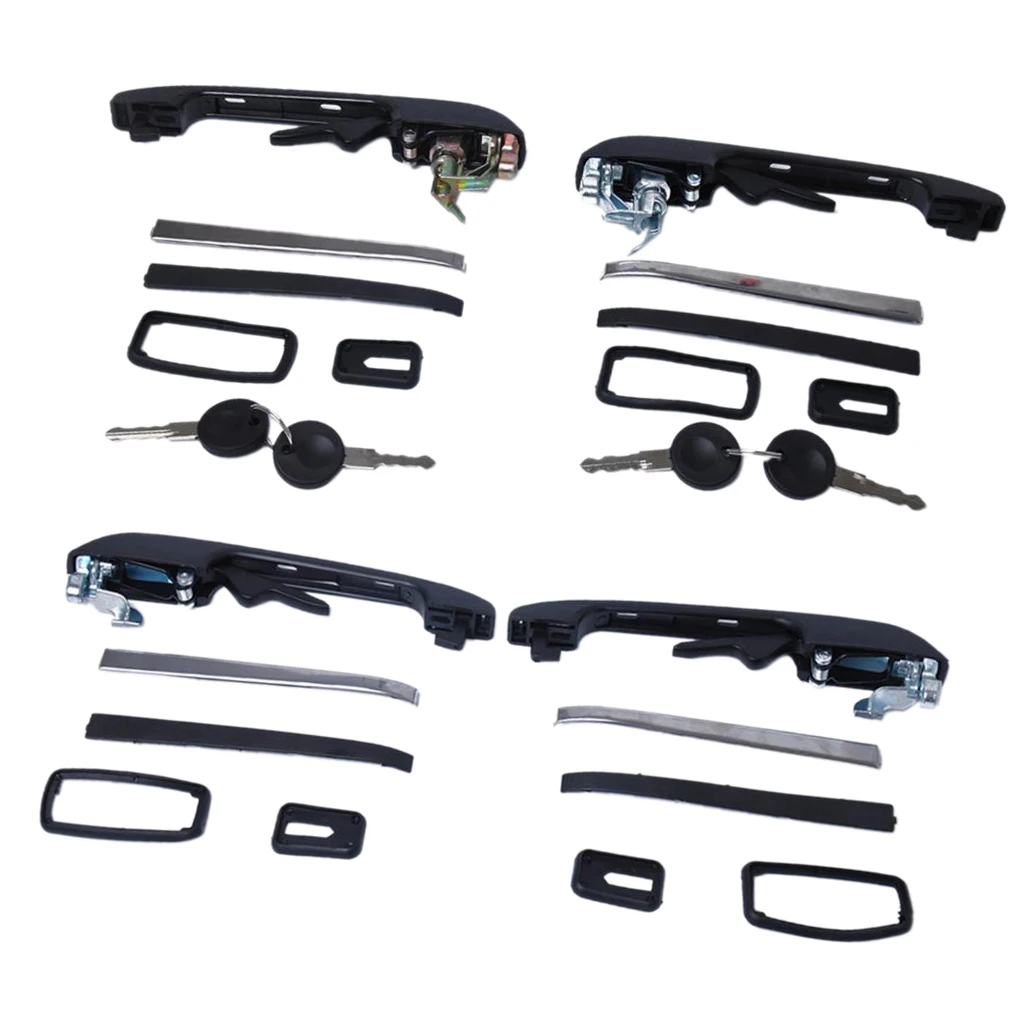 4 Set Car Door Handles Auto Front Rear Exterior Door Handle Replacement & Gaskets For  GOLF/JETTA MK2 Car Accessories