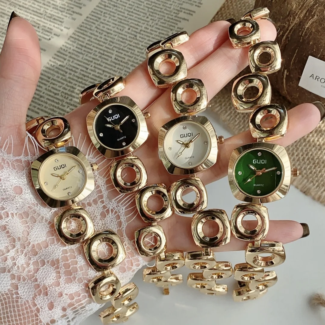 Luxury Gold Chain WristWatch Women's Watch Ladies Quartz Watches Dress Female Bracelet Clock Leisure Reloj Mujer