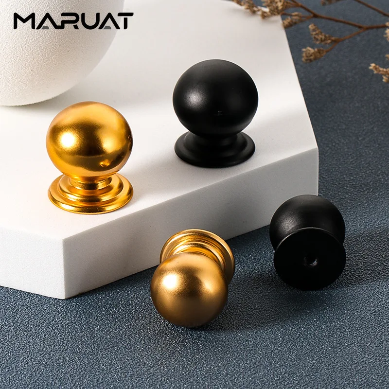 

1-5pcs Gold Black Cabinet Handles Drawer Knob Cupboard Pull Up Single Hole Drawer Pulls Aluminium Alloy Furniture Cabinet Handle