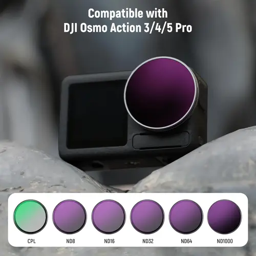 Imagen 2 del producto NEEWER Juego de filtros ND/PL Compatible con DJI Osmo Action 3/4/5 Pro Accesorios para Cámara de Acción Polarizadora de Densidad Neutral