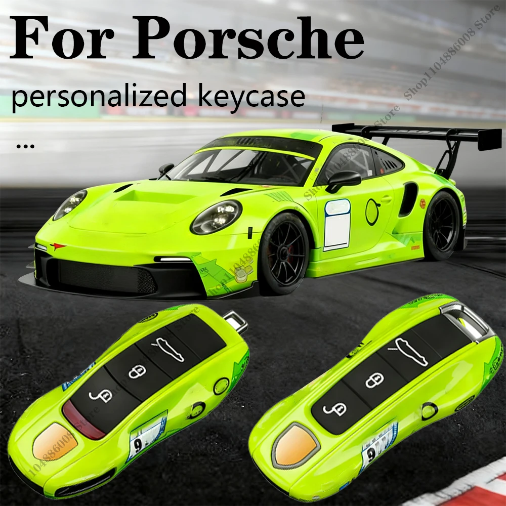 

For Porsche Panamera Cayenne Macan 718 Cayman Boxster 911 Taycan Car 92 Personalized Key Case Protective Shell Remote Fob Cover