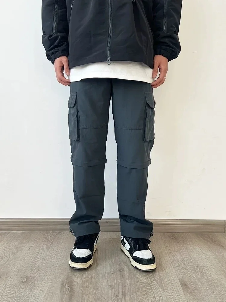 2024 Multi-color knitted pants men's autumn and winter loose straight pants sports cargo pants youth casual pants large size