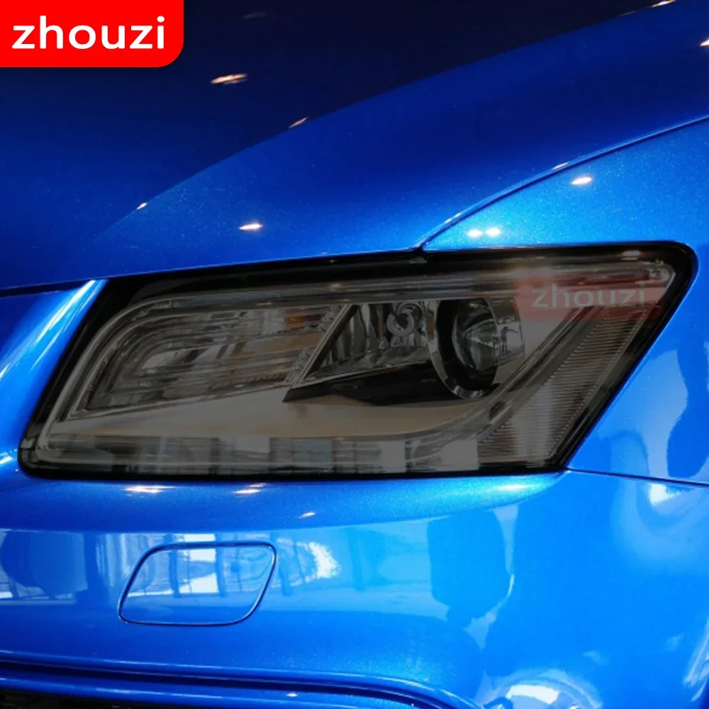 

For Audi Q5 SQ5 FY 8R 2009-2022 Car Headlight Protective Film Vinyl Restoration Transparent Black TPU Sticker Accessories 2 Pcs