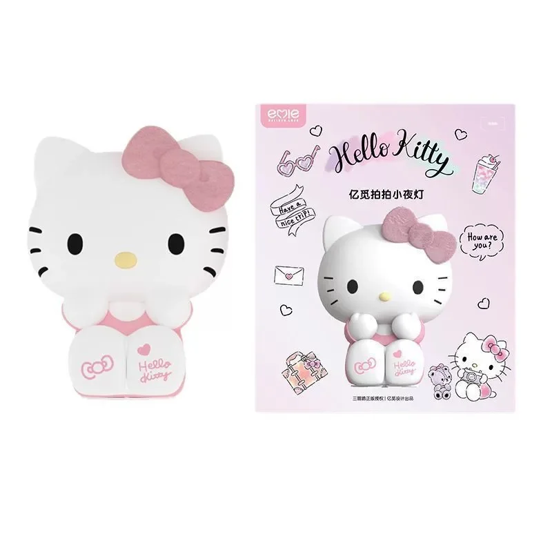Anime Sanrio Hello Kitty Kuromi Cartoon Silicone Bedside Ambience Lamp Kawaii Night Light Pat Lamp Cute Desktop Ornament Gift view 6