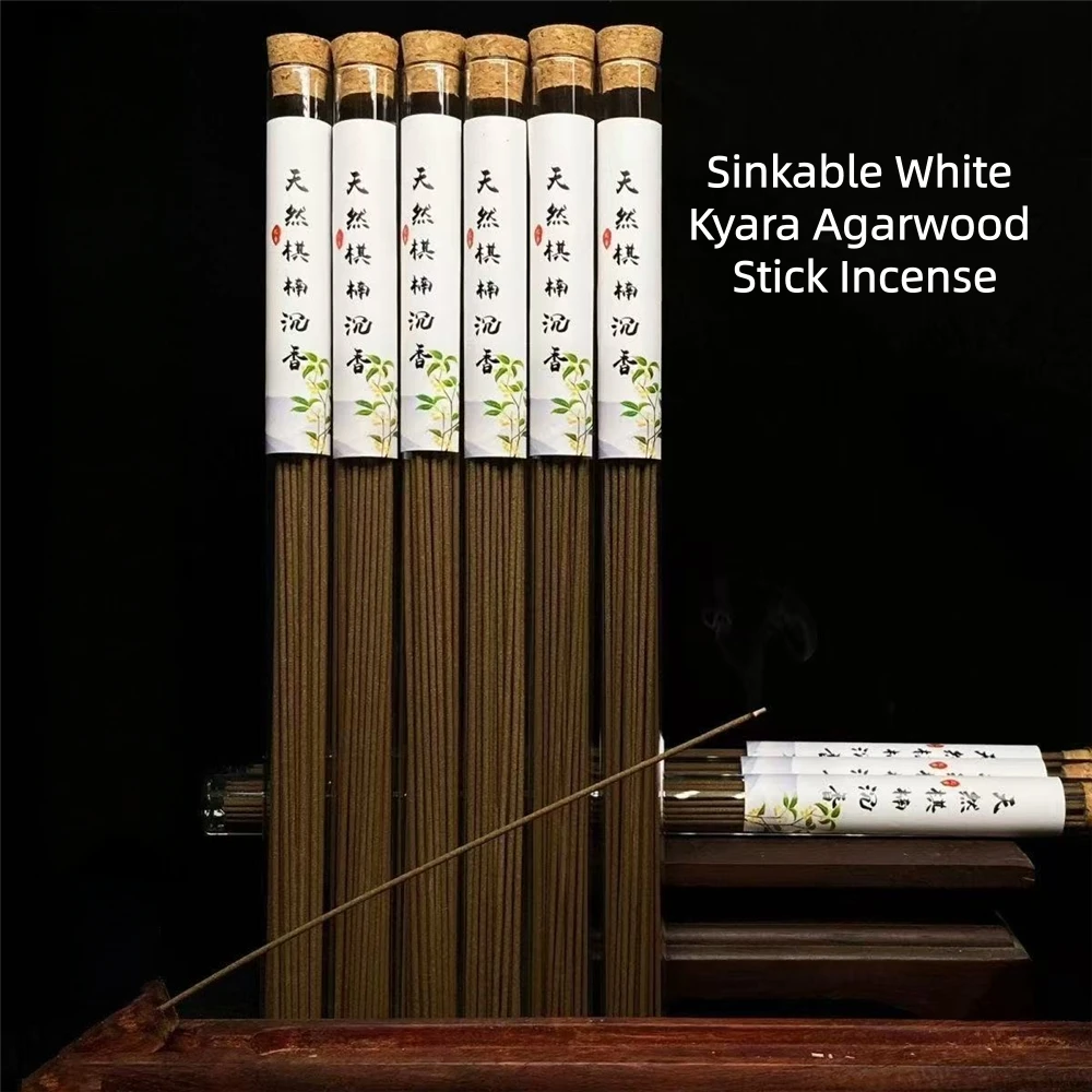 

Sinkable White Kyara Agarwood Incense Sticks,Natural White Kyara Material,Incense for Home & Meditation,Oud Incense Sticks