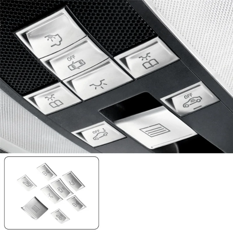 Trim Stickers For Mercedes Benz GLK C E Class X204 W204 W212 Car Roof Sunroof Cover Reading Light Buttons