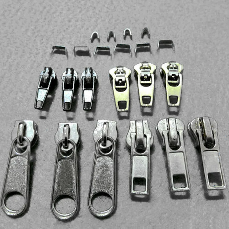 1/2 Set (22/44pcs) Zipper Repair Kit Replacement Zip Stops Sliders Spirals Universal Instant Fix Zippers For DIY Sewing Clothes