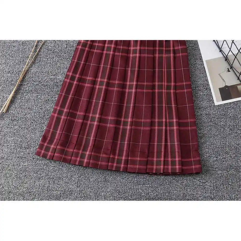 ハイウエストチェック柄スカート 学生服 JK制服 スカート プリーツスカート ビジネス ホーム コットン生地 秋シーズン