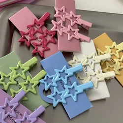 2pcs/bag Star Hair Side Clip Broken Hair Clip Bangs Hairpins Sweet Girls Colorful Metal Duckbill Clip Hair Styling Accessories