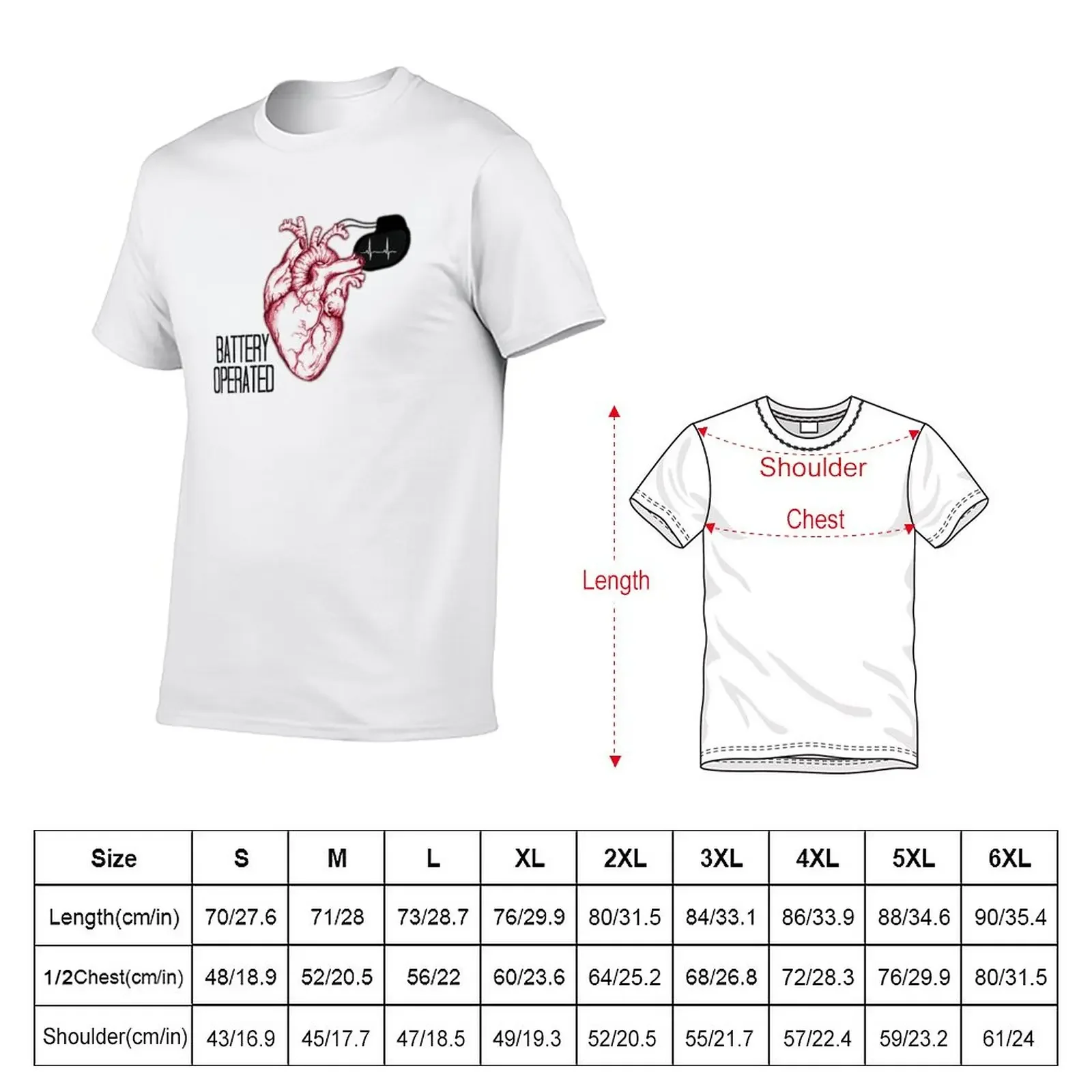 Battery Operated Pacemaker T-Shirt tees kawaii clothes vintage Short sleeve tee men