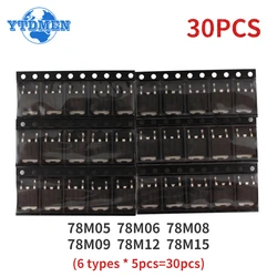 Комплект SMD транзисторов 78M05 78M06 78M08 78M09 78M12 78M15 TO-252, комплект 30 шт., 6 видов * 5 шт., регулятор напряжения, транзисторы