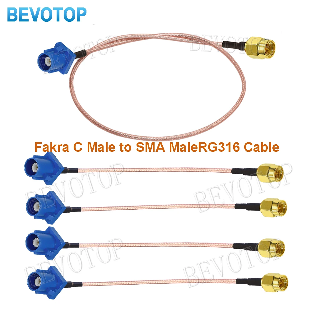 15CM 20CM 0.3M~7M Fakra C Male Plug to SMA Male GPS Antenna Fakra Extension Cable RG316 Pigtail Jumper for VW Seat Benz Ford