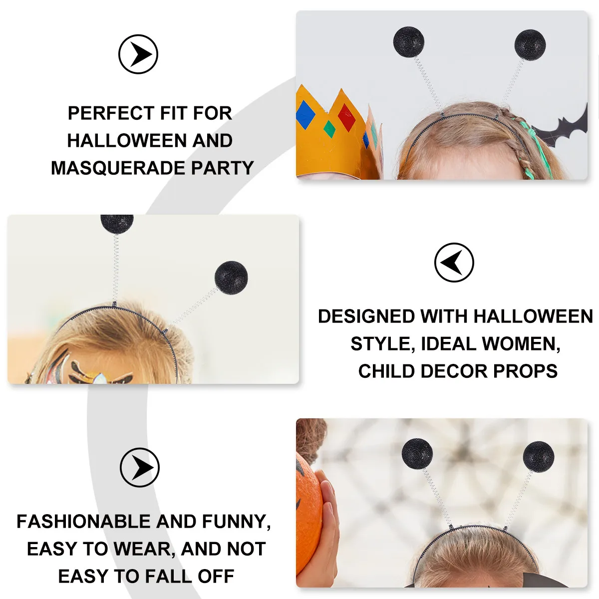 

5Pcs Foam Ball Hair Band Adorable Lightweight Headband for Festival Party Photography Hair Accessories Headdress