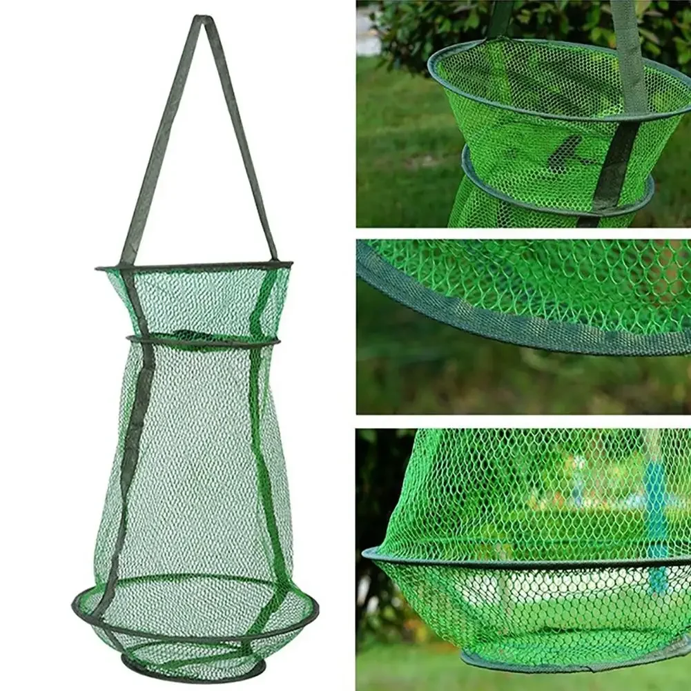 Nylon Mesh Fisherman Foldable Fishing Cage Fishing Net Bait Trap For Catching Fish Crab Crayfish Shrimp Keeping All Types Fish